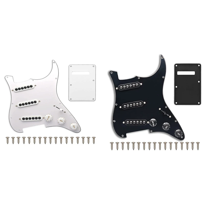 

Prewired ST Pickguard SSS 3 Single Coil Pickups Guitar Parts Replacement Accessories For Fender Standard Stratocaster ,White