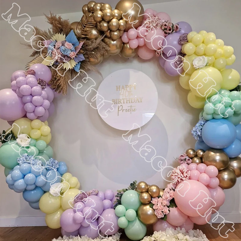 

220pcs Macaron Color Latex Balloons Garland Backdrop Baby Shower Wedding Golden Birthday Party Festival Event Decoration Kits