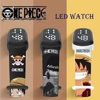 new one piece electronic watch luffy cartoon digital electronic waterproof led watch wristband childrens toy christmas gift