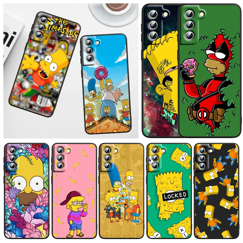 

Boy The Simpson Anime Phone Case For Samsung Galaxy S23 S22 S21 S20 FE S10 S10E S9 Plus Ultra Pro Lite 5G Black FUnda