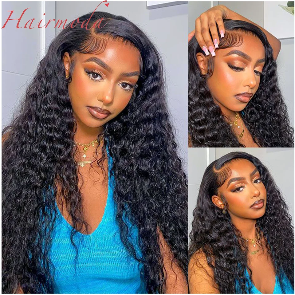 

Hairmoda Long Water Wave Human Hair Wig 5x5 6x6 HD Transparent Lace Wig Remy 150% Density Peruvian 4x4 Curly Swiss Closure Wigs