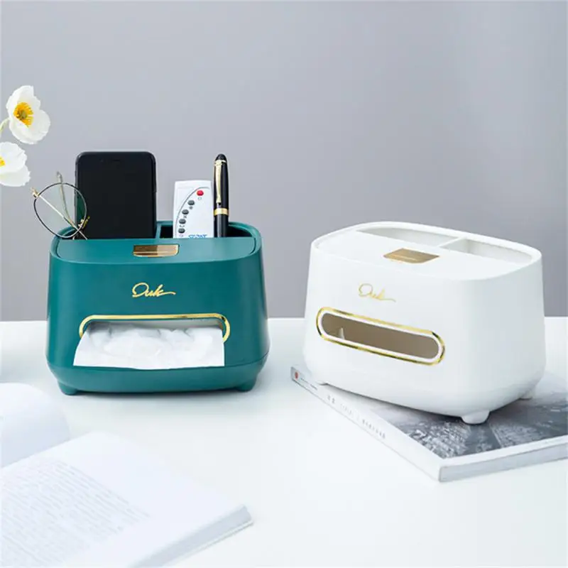 

Tissue Box Hps Light Luxury Coffee Table Living Room High-end Box Storage Tissue Container Green/white Remote Control Storage