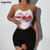 womens halter chain tops backless sleeveless tank tops cute printed yoga running summer y2k tee shirts