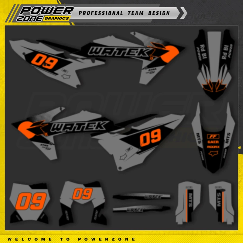 Персонализированные графические наклейки PowerZone Team для набора наклеек 3M KTM 23-25SXF