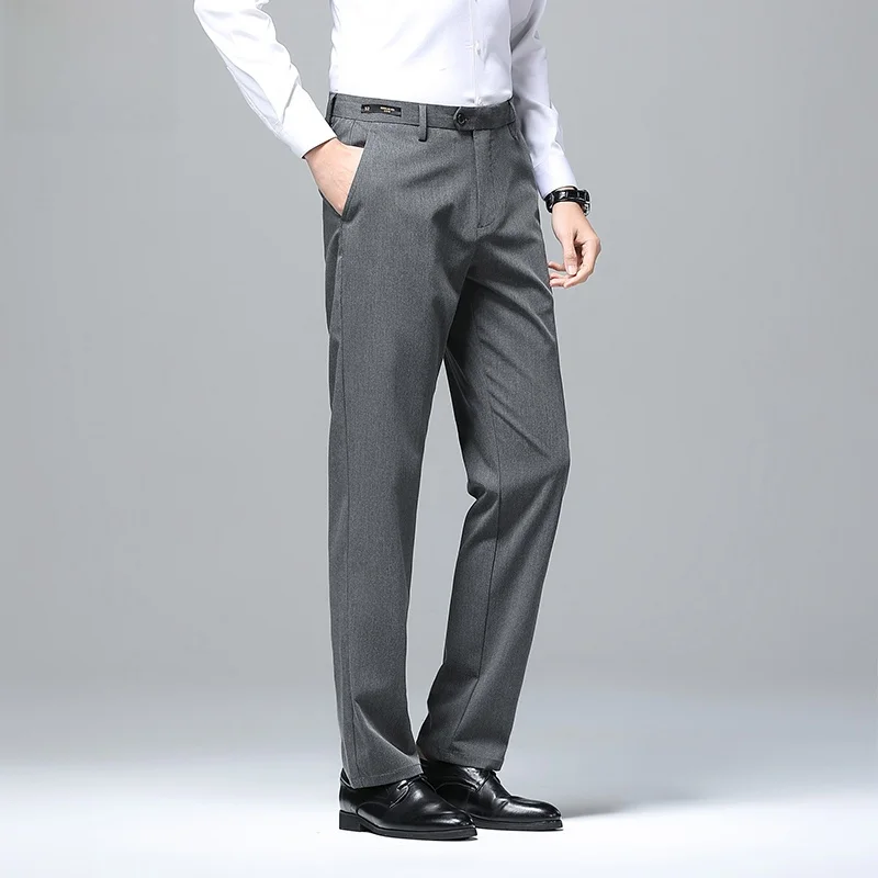 Romon Spring Gray Suit trousers Young and Middle-Aged Casual Pants Stretch Anti-Wrinkle Trousers New Versitile Fashion Daddy ...