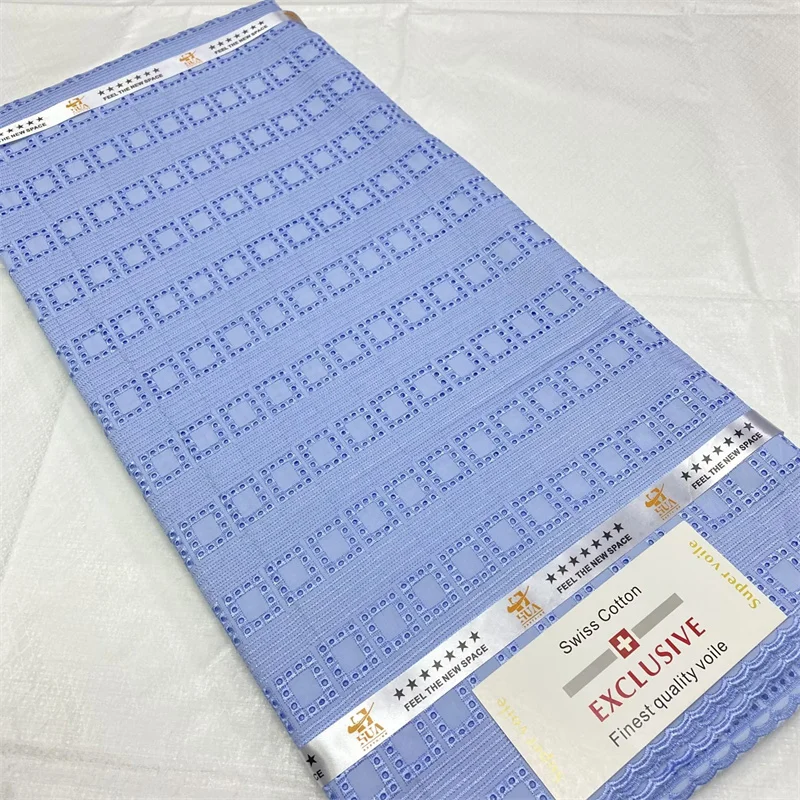 

5 ярдов, нигерийская 100% хлопчатобумажная полированная ткань, Высококачественная швейцарская вуаль, кружевной материал для мужчин, Дубайски...