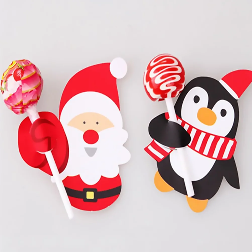 

Christmas Lollipopcard Paper Candy Party Gift Stocking Santa Stuffer Favor Holiday Diy Decoration Holder Supplies Ornaments