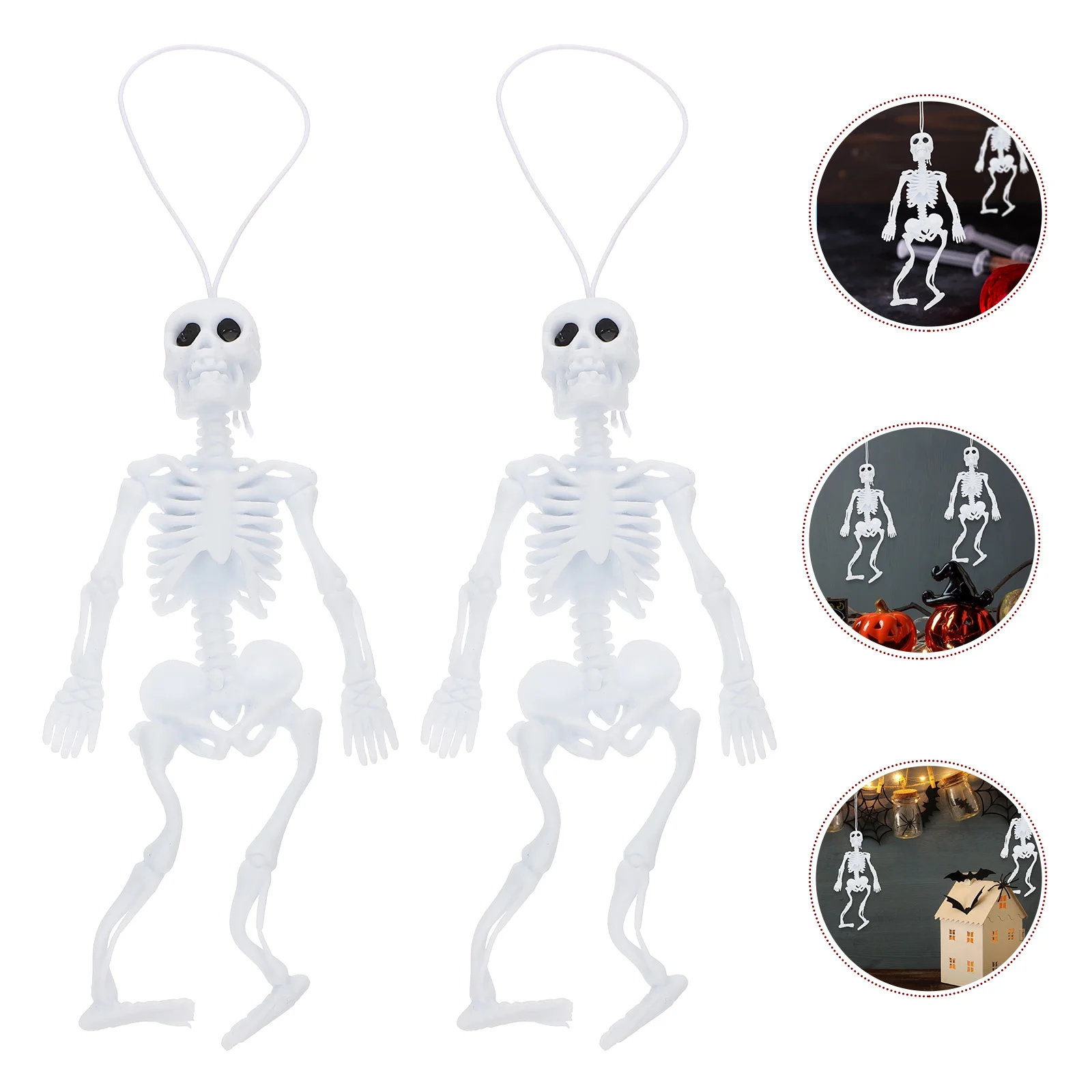 

6Pcs Simulation Human Skeleton Plastic Skeleton Haunted House Prop