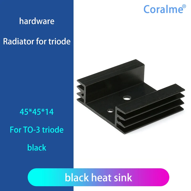 

5pcs Radiator 45*45*14MM TO-3/Gold Seal Triode special Radiator Black
