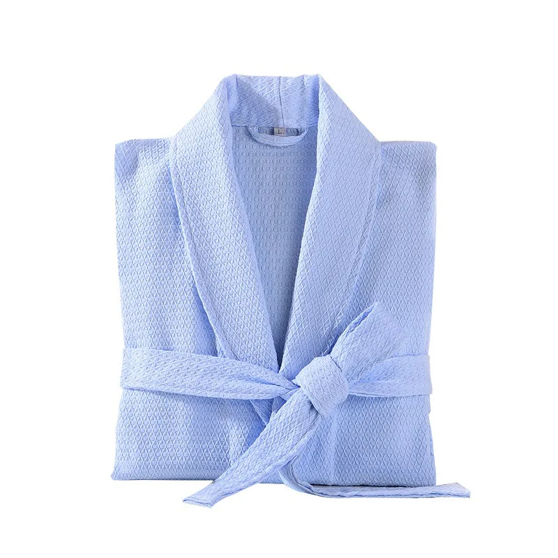 

Cotton Waffle Robe Unisex lovers Soft Bath Robe Men Women Nightgown Nightrobe Sleepwear Male Casual Home Bathrobe Long Kimono