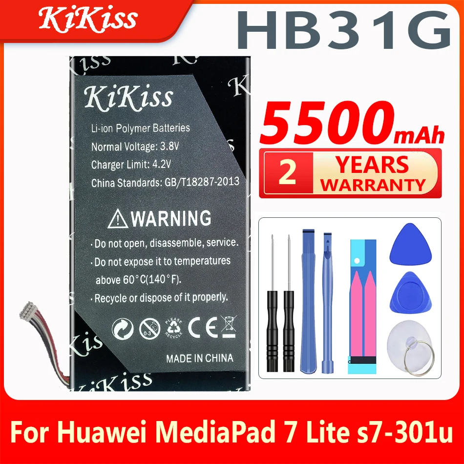 

5500mAh HB31G Battery For Huawei MediaPad 7 Lite s7-301u 301w 302 303 Tablet PC HB3G1H Bateria Batterij Accumulato