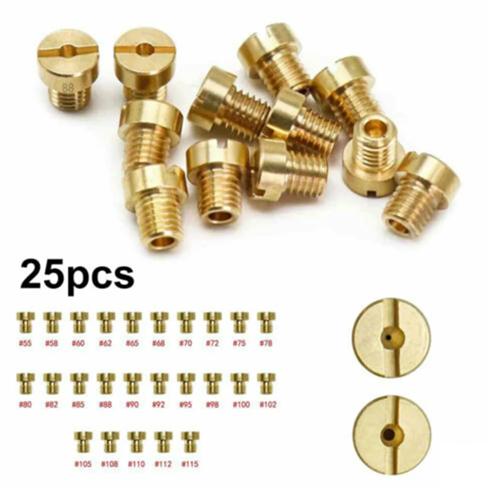 

25Pcs Carburetor Nozzle Main Jet Set 55-115 M5 5mm For Dellorto PHBG VHBT Racing Carburetor Vergaser Garden Repair Tool Trimmer
