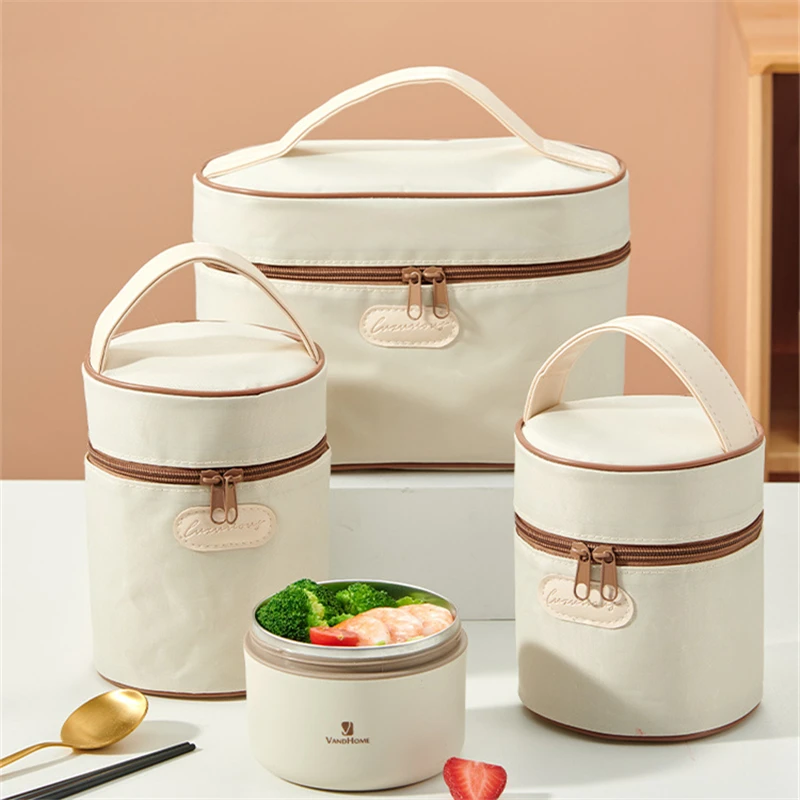 

Portable Dinner Thermal Insulation For Cooler Food Pack Bag Bags Ice Picnic Container Lunch Round School Storage Bento Portable