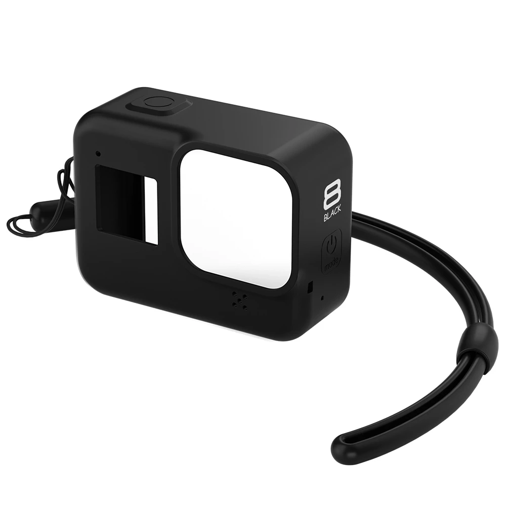 

1PCS Silicone Case for GoPro Hero 8 (including silicone lanyard) is Available in White, Pink, Black, Lemon yellow