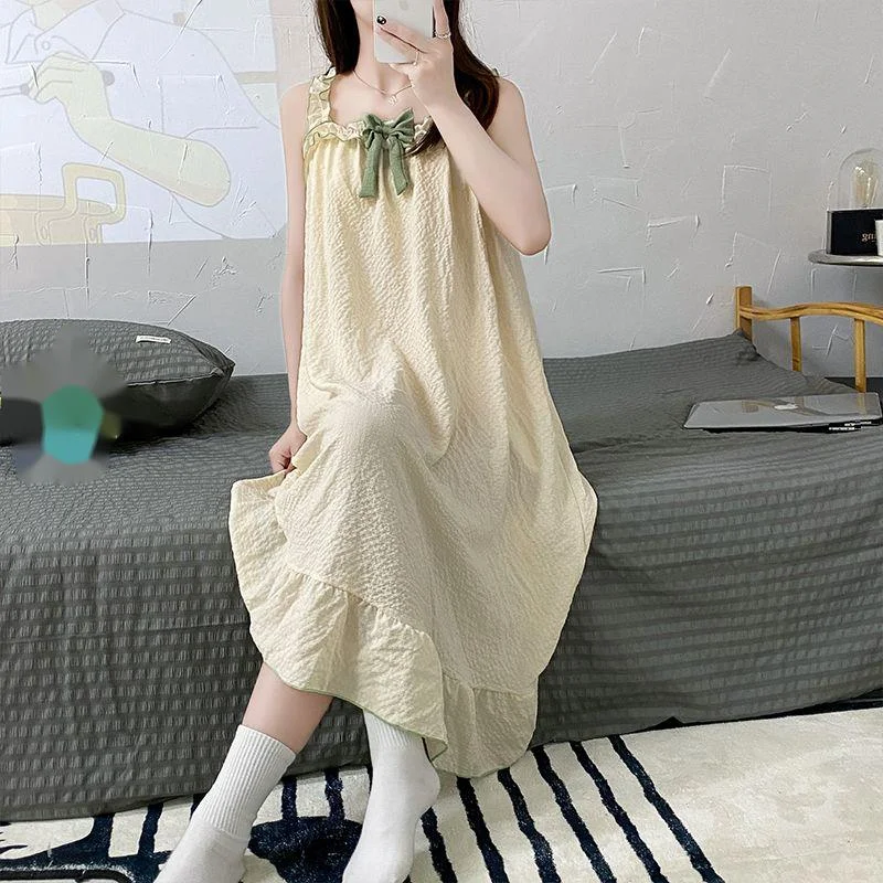Summer Sleepshirt for Women Sleeveless Losse Long Home Clothes Nightie for Women Nightgowns Cute Sweet Night Dress for Sleeping