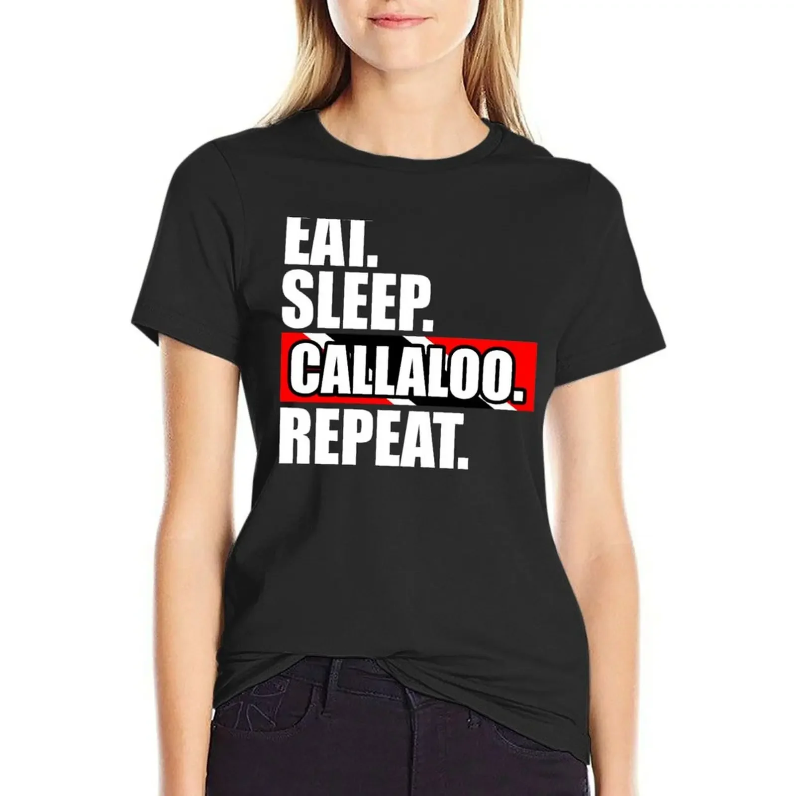 Eat Sleep Callaloo Repeat-футболка Тринидада и Тобаго с едой женская одежда милые топы для