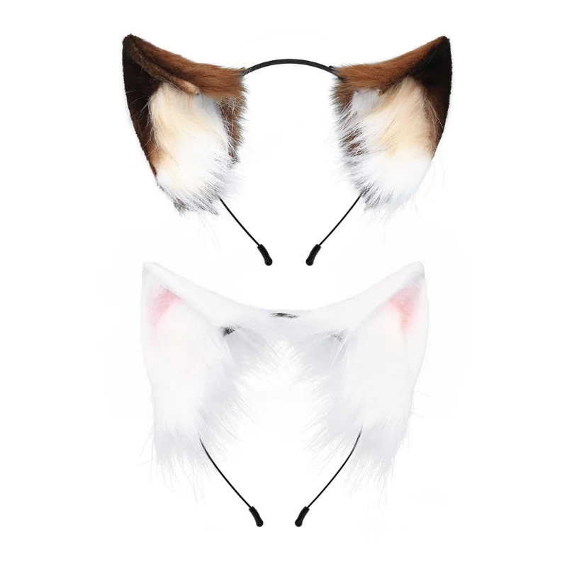 

M89E Cosplay Anime Character Headband Plush Cat Ear Shape Hair Hoop for Girls