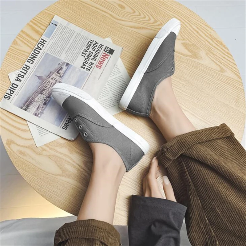 Кеды женские холщовые низкие кроссовки без застежки плоская подошва