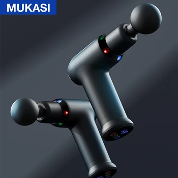 MUKASI Hot Compress Massage Gun, Cool LED Light, Electric Massager, Deep Tissue Muscle Neck Body and Back Relaxation