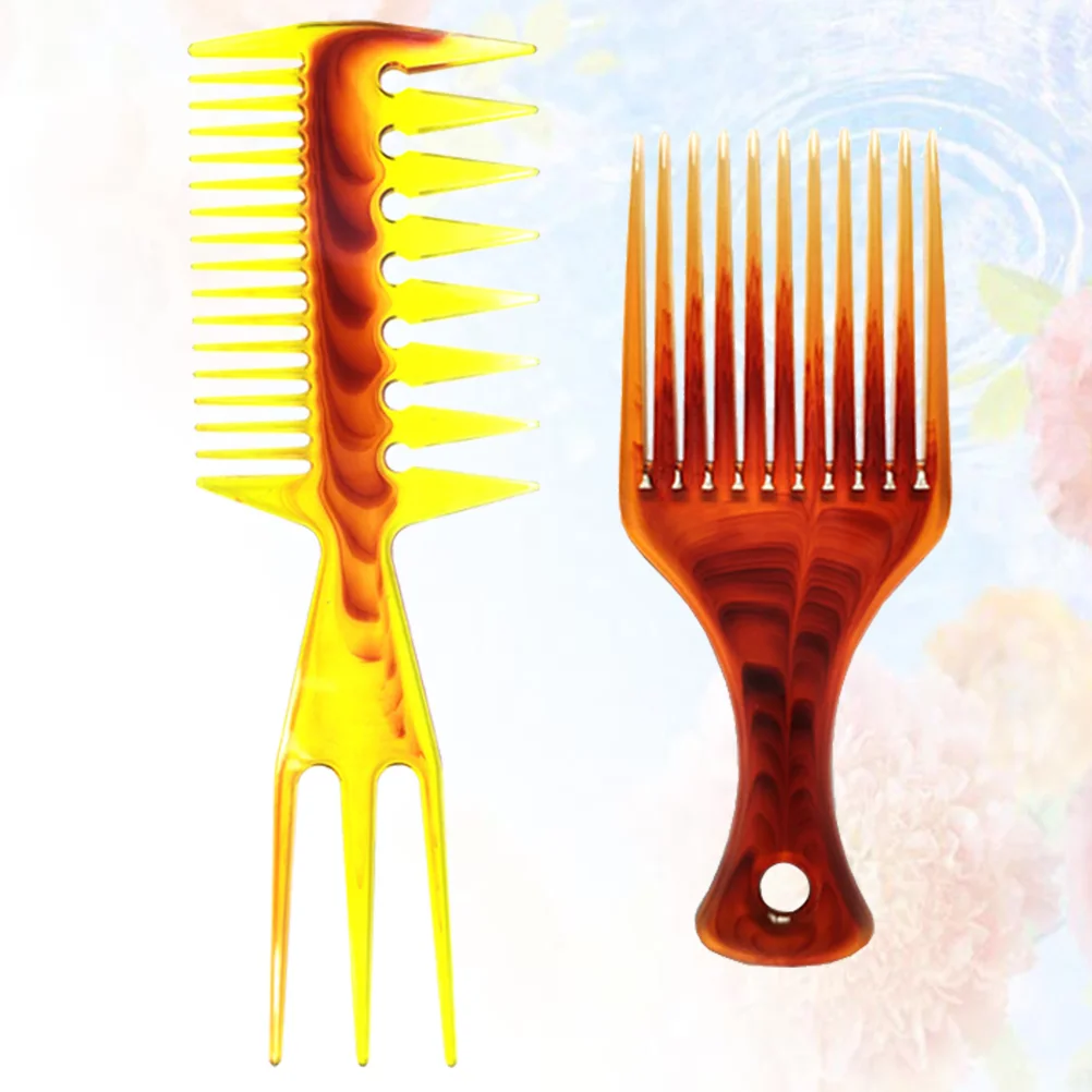 

2pcs Barber Clipper Hairstyling Brush Teasing Wet Combs Hairstylist Accessories Wide Comb Men Hair Brush