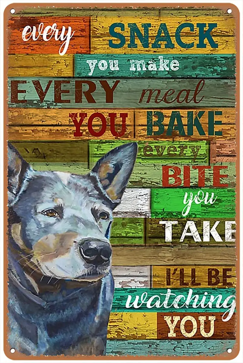 

Australian Cattle Dog Every Snack You Make Print Wall Art tin sign Birthday Christmas Housewarming Gift Tin sign wall decoration