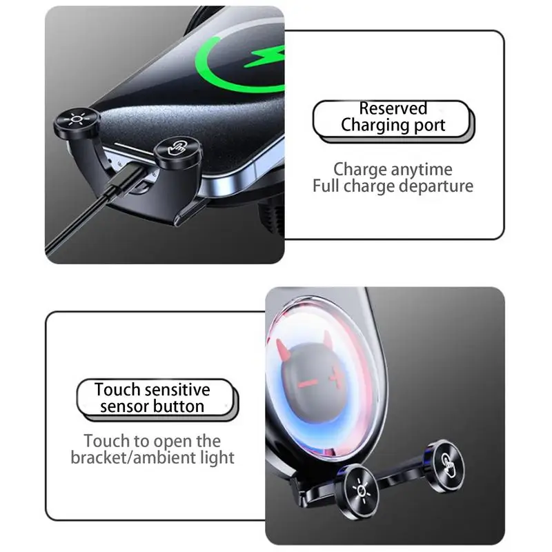 Вращающийся держатель для телефона с функцией зарядки автомобиля