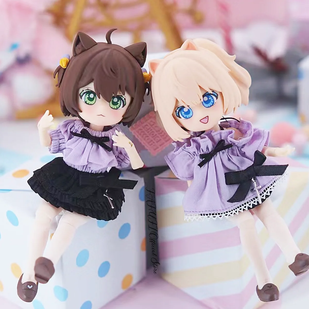 Ufdoll Miao Series Bjd Movable Doll Blind Box Guess Bag Mystery Box Toys Doll Anime Figure Desktop Ornaments Gift Collection