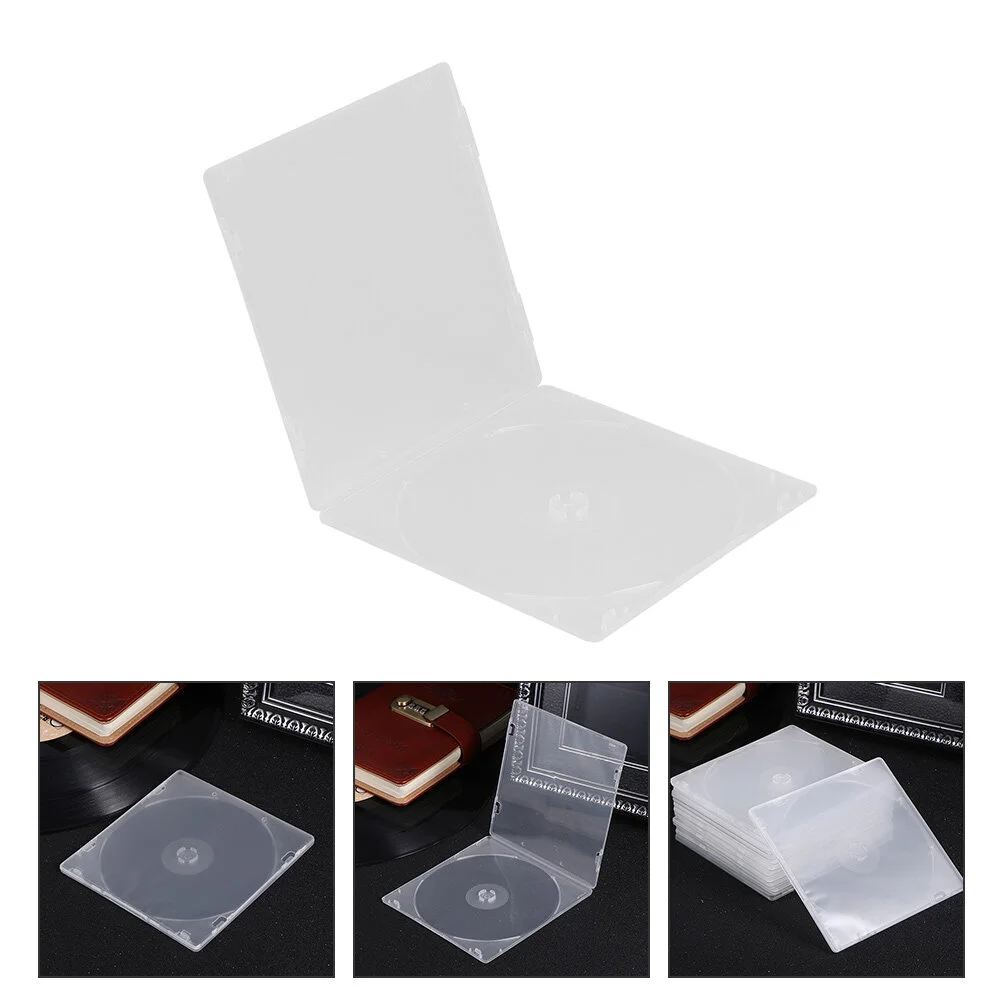 

20Pcs Transparent Single CD DVD Case Boxes Slim Clear Storage Organizer