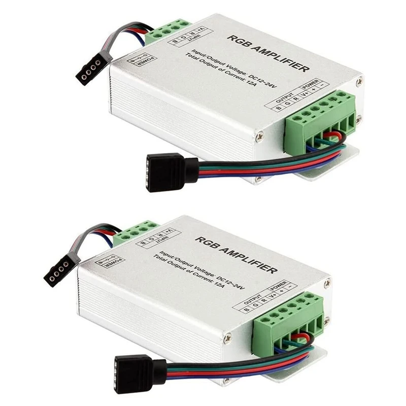 

DC 12V To 24V 12A LED Strip Lights 3 Channels RGB Signal Amplifier Repeater For 10M 4 Pin 5050 3528 LED String Lights