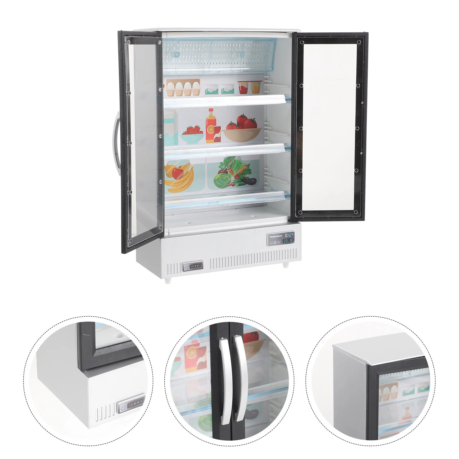 

Accessories House Refrigerator Tiny Mini Plastic Miniature Double Door Model