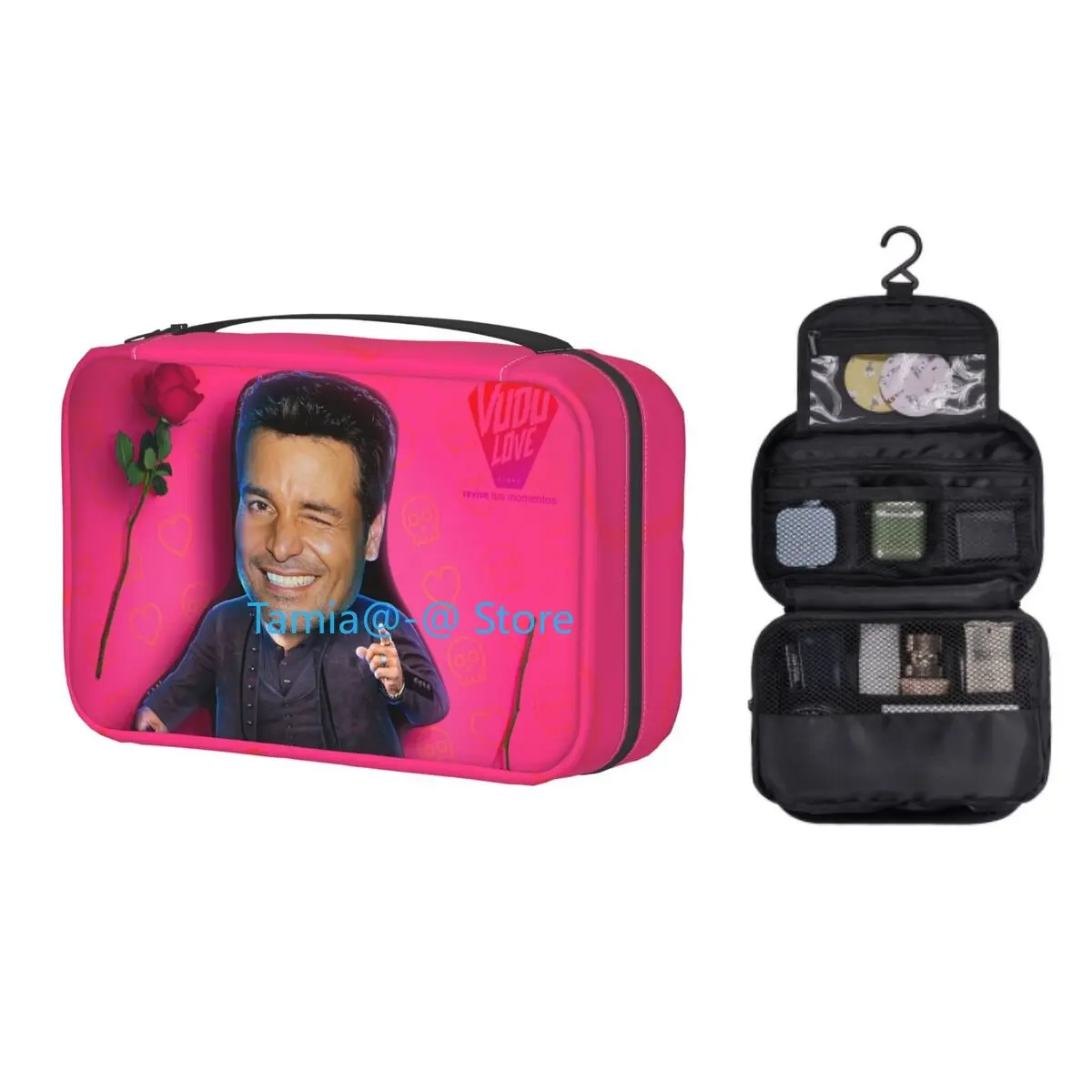 

Hanging Travel Chayanne Chiquito Meme Toiletry Bag Folding Cosmetic Makeup Organizer Women Beauty Storage Dopp Kit Case