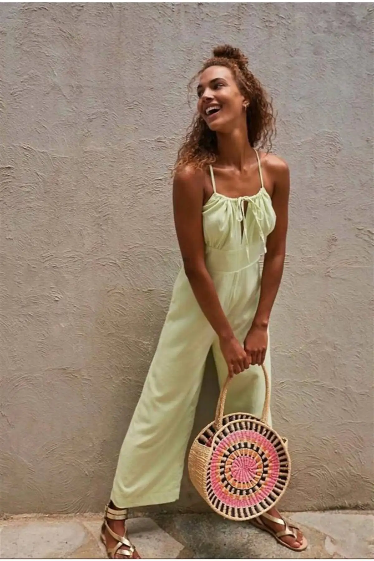 

Women's Overalls Rope suspenders Jumpsuit Hot Style Quality Fabric Sleeveless Baggy Trousers Casual Jumpsuit