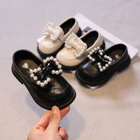 girls leather shoes 2022 new spring autumn girls britain style princess cute bow versatile children fashion performance shoes