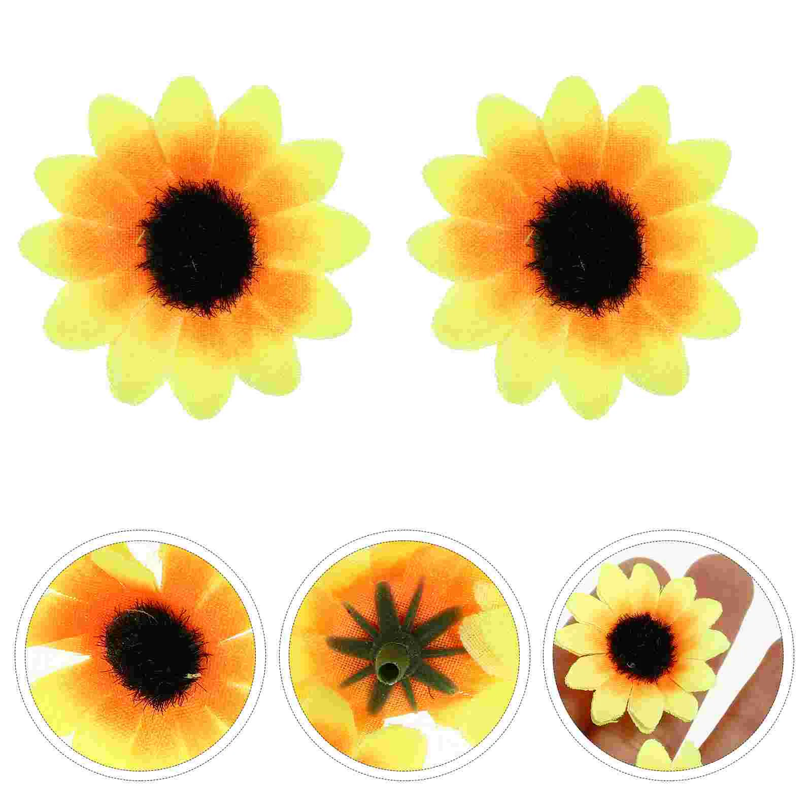 

Sunflower Artificial Heads Sunflowers Flowers Fake Yellow Silkflower Head Mini Decorations Crafts Decorationwedding Bouquet