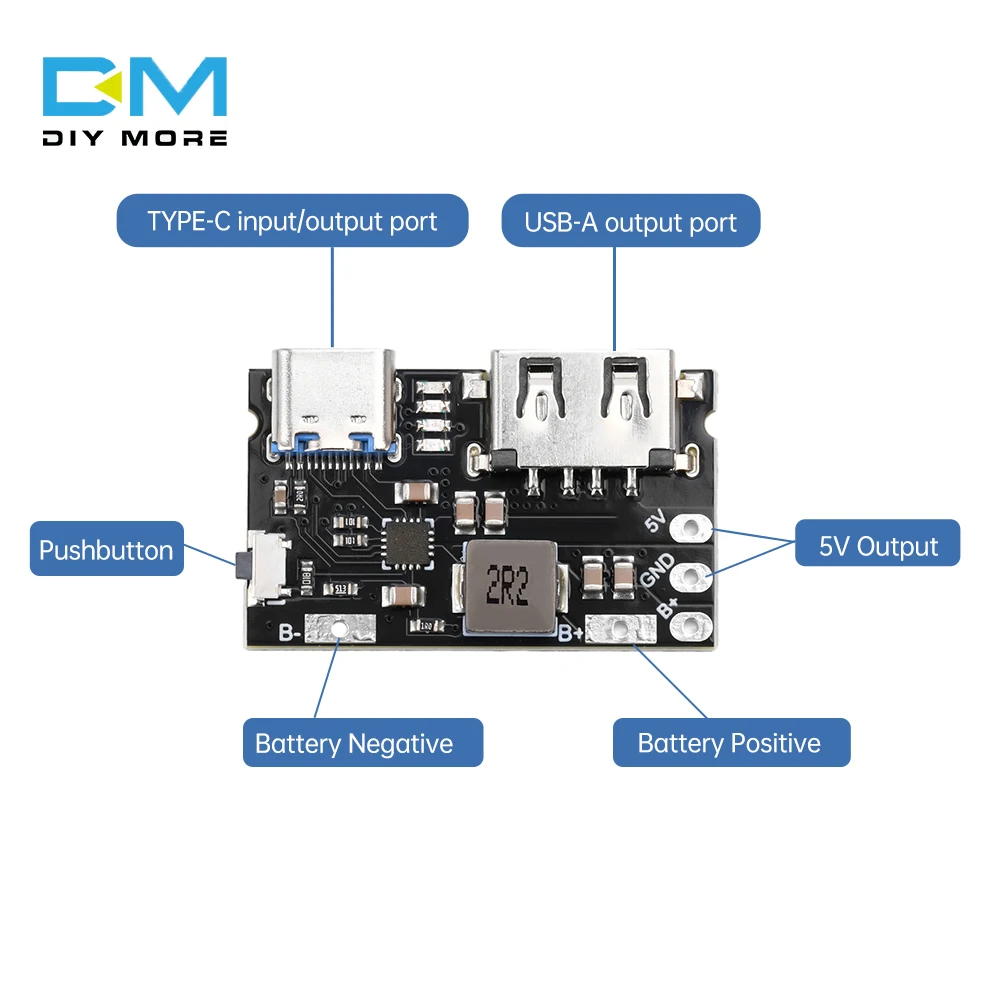 TYPE-C USB 5 В 2 4 А литий-ионный аккумулятор Плата управления зарядкой и разрядкой