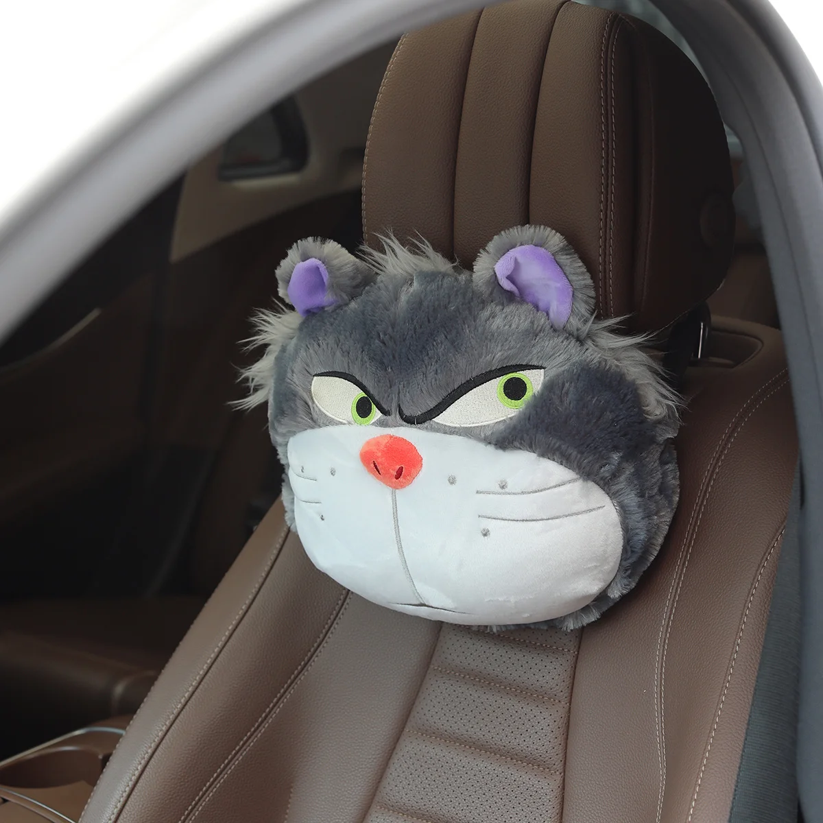 Фото Подголовник Disney Lucifer Cat, подушка для спины для автомобильного сиденья, чехол для ремня безопасности, обнимающаяся подушка, чучело животного, серый кот, плюшевые подарки №5