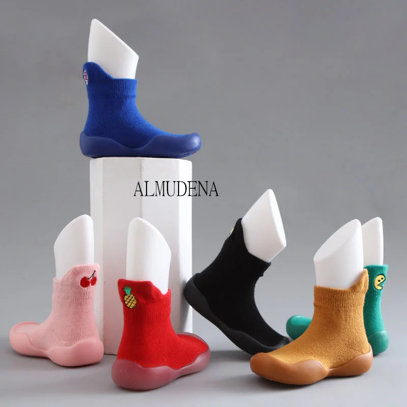 

Baby Boys Girls Toddlers Non-Skid Indoor Kids Floor Slipper Solid Casual Children Breathable Cotton Knitted Shoes Ideal Gift