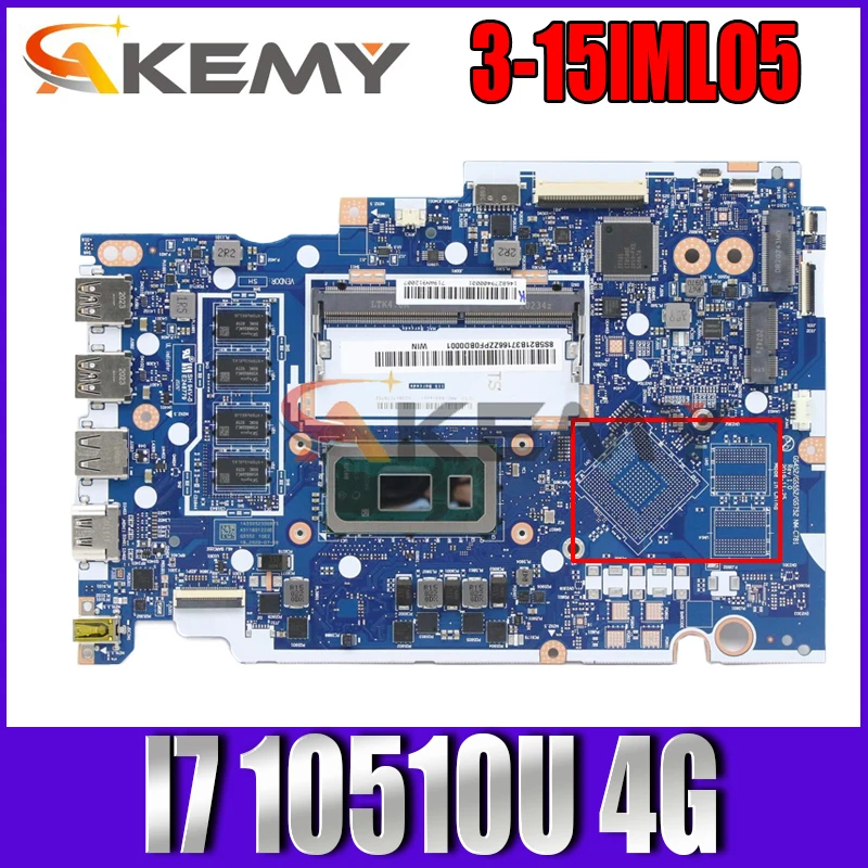 

NM-C781 For Lenovo ideapad 3-15IML05 Laptop motherboard NM-C781 With CPU I7 10510U UMA_4G DDR4 100% Fully Tested