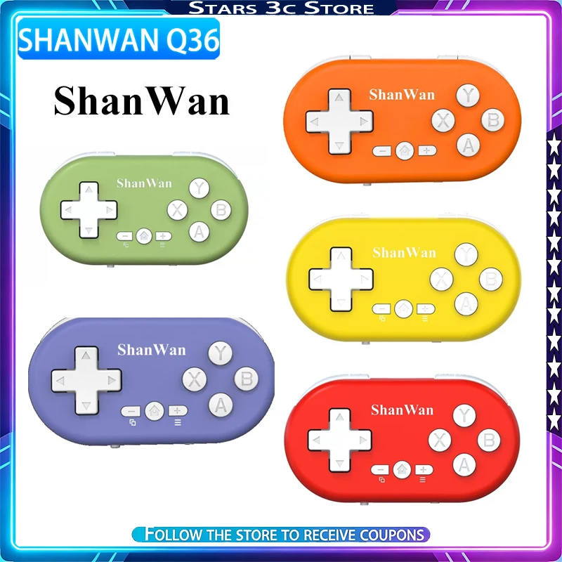Фото Беспроводной мини-геймпад ShanWan Q36 Bluetooth: компактный портативный контроллер для кроссплатформенных игр на Android и iOS №1