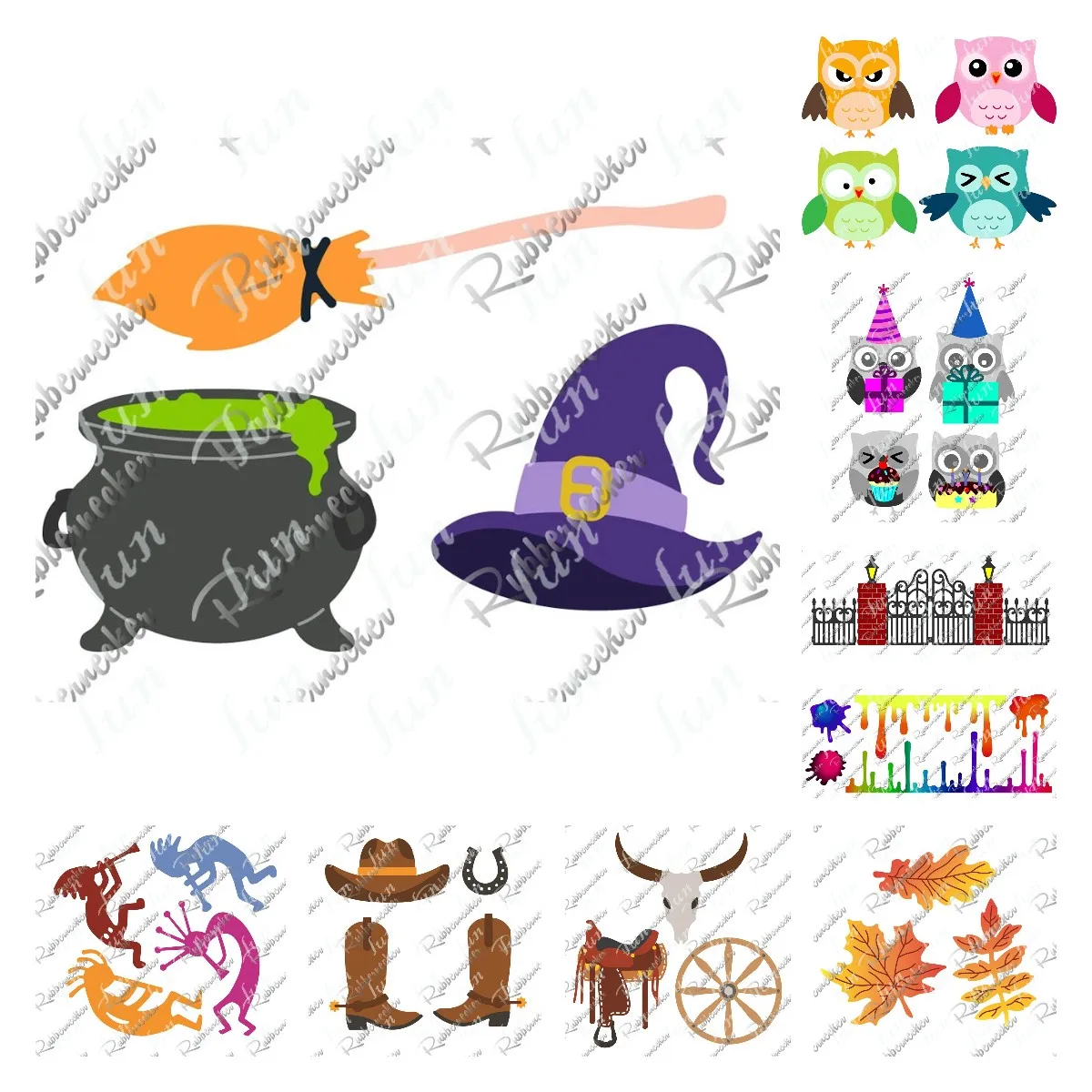 Металлические рельефные штампы для скрапбукинга &quotСова забор ковбойские