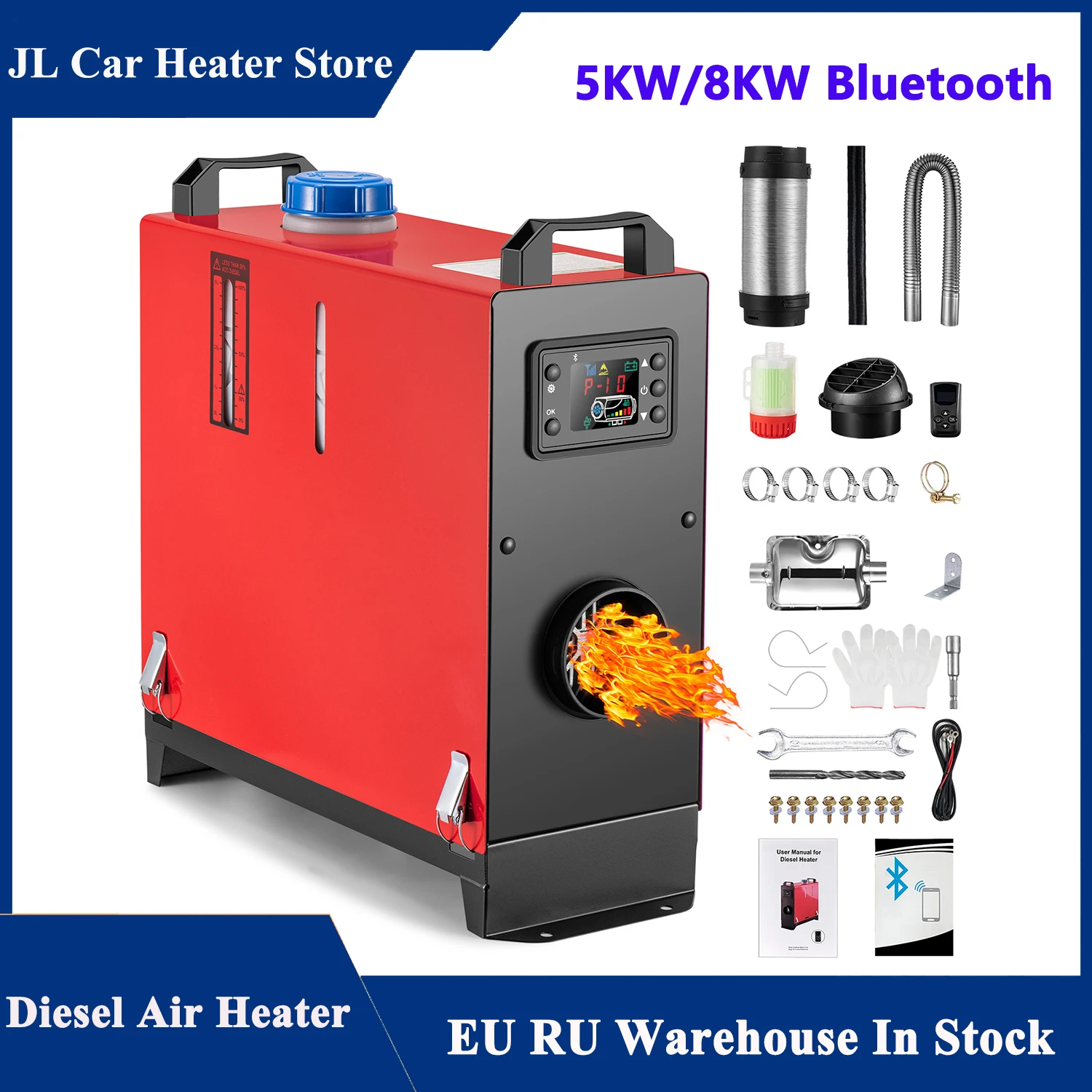 5 кВт/8 кВт все в одном 12 В дизельный воздухонагреватель с ЖК-дисплеем