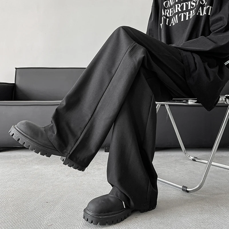 Брюки мужские с эластичным поясом модные штаны в Корейском стиле свободные