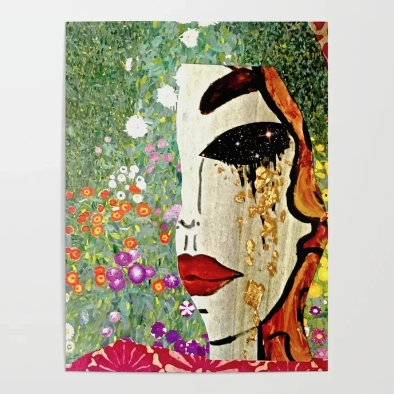 

Prints Pictures Flower Home Decoration Wall Art Modular Klimt Remix Poster Painting Cuadros On Canvas For Living Room No Frame
