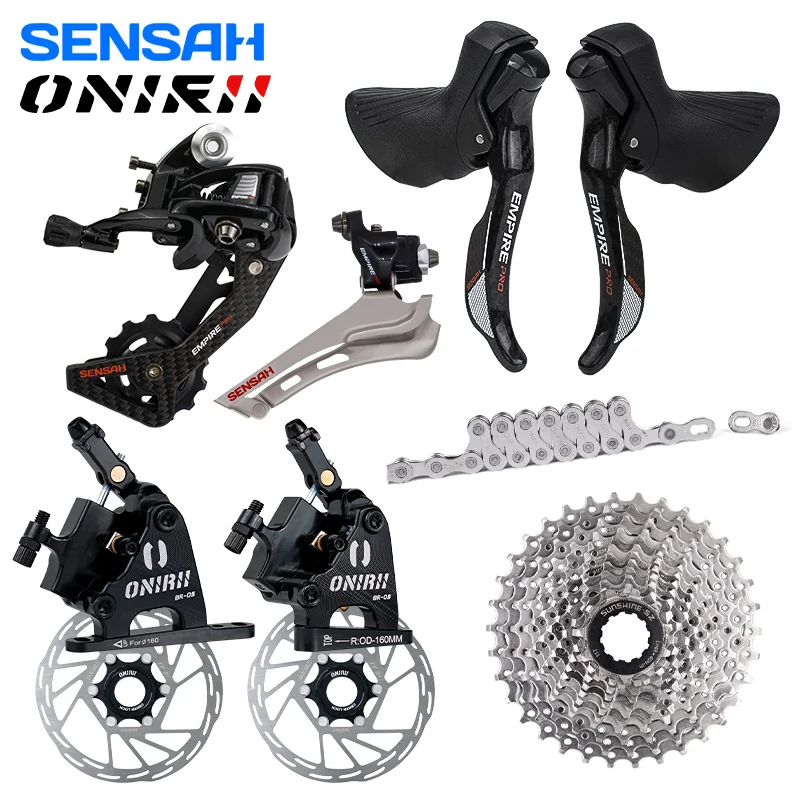 SENSAH EMPIRE PRO 2x12 Speed Road Bike Kit with 12V 24s Carbon Fiber Shifters Lever L/R + Rear Derailleurs for SRAM Bicycle  New