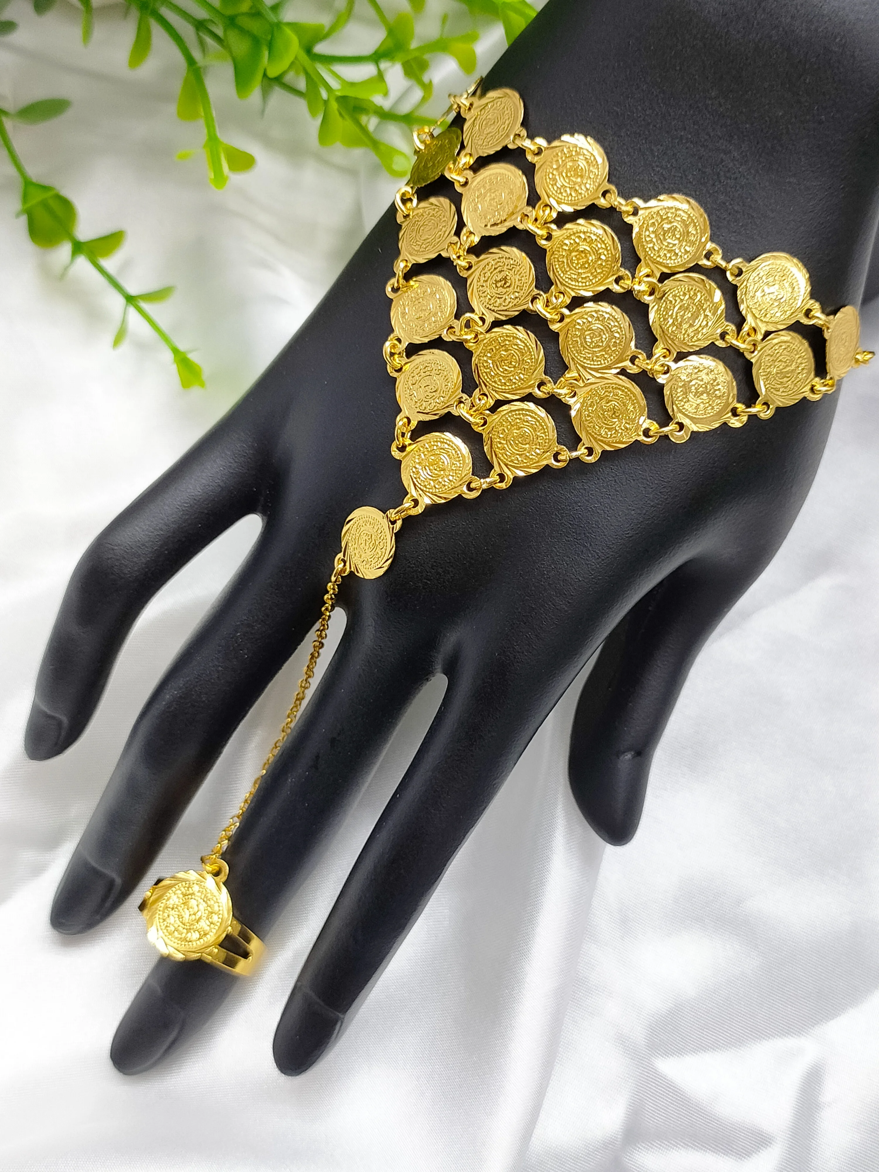 Браслет с монетами для женщин и мужчин ювелирное изделие под золото в