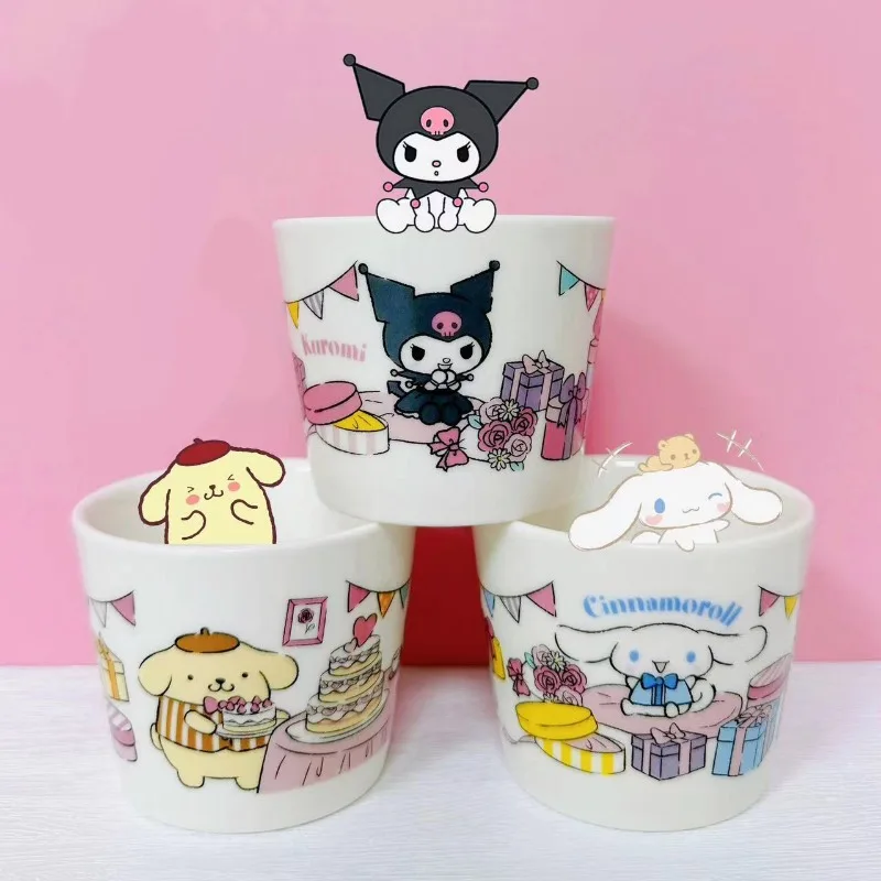 

Sanrio Kawaii Kuromi Cup Cinnamoroll мультяшный милый креативный стакан для молочных пар домашний стакан для молока для студентов Ins Ainme 200 мл керамическая Подарочная кружка