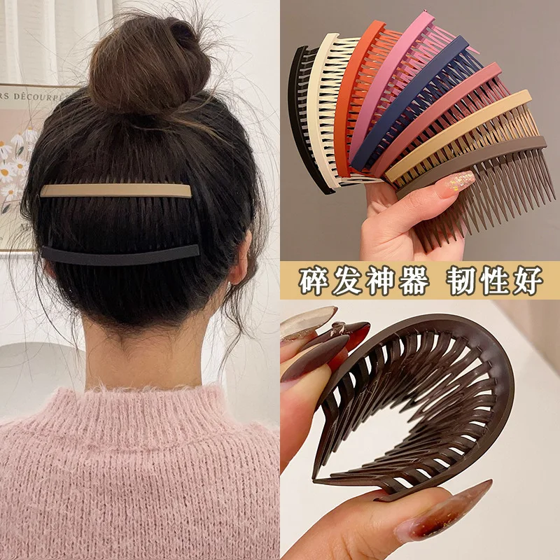 

Frosted Inverted Comb Bangs Broken Hair Finishing Hair Comb Back Head Non-slip Broken Hair Styling Tools Women Hair Accessories