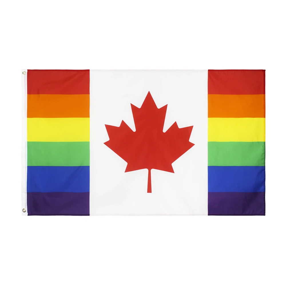 Xiangying 90x150cm LGBTQIA LGBT Rainbow Canadian Gay Pride Flag Of Canada | Flags