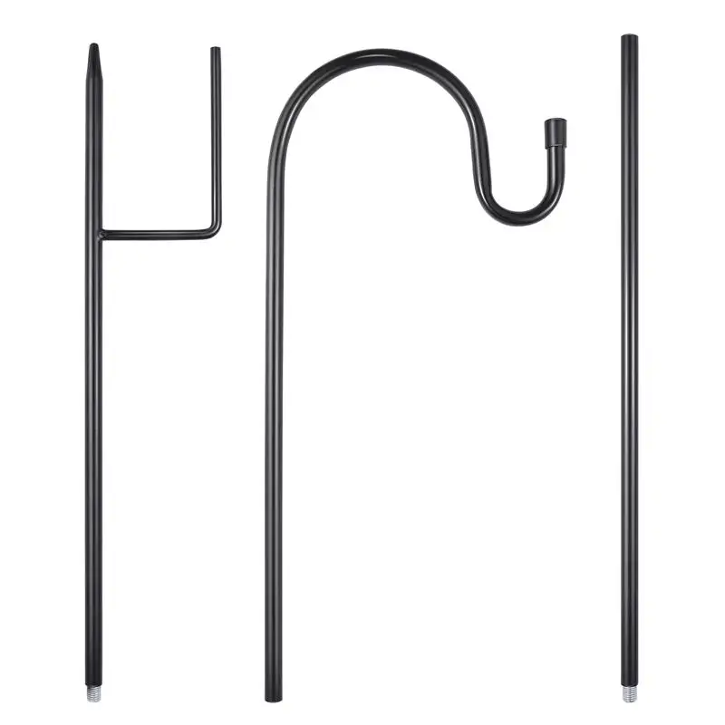 

Yardwe Shepherd Hook Plant Hook Garden Stake Outdoor Plant Stand Hanger for Hanging Plants Solar Lights Bird Feeders (Black)