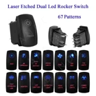 1 шт., сине-красный светодиодный тумблер-переключатель для автомобиля, лодки, морского транспорта, прицепа, яхты, жилого дома, 12 В, 20 А, 24 В, 10 А